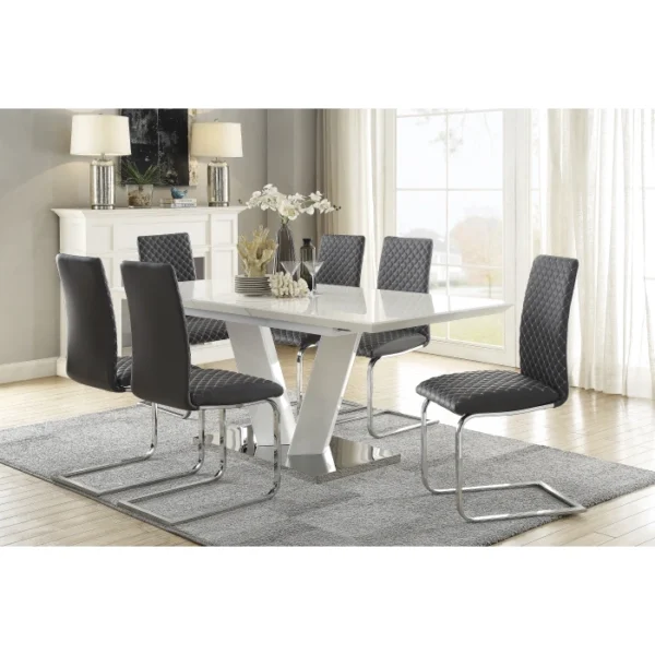 Yannis Faux Leather Dining Chair Set of 2 By Homelegance - Image 3