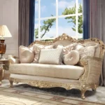 Metallic Gold & Belle Silver Victorian 3PCs Sofa Set HD-8925 By Homey Design - Image 2