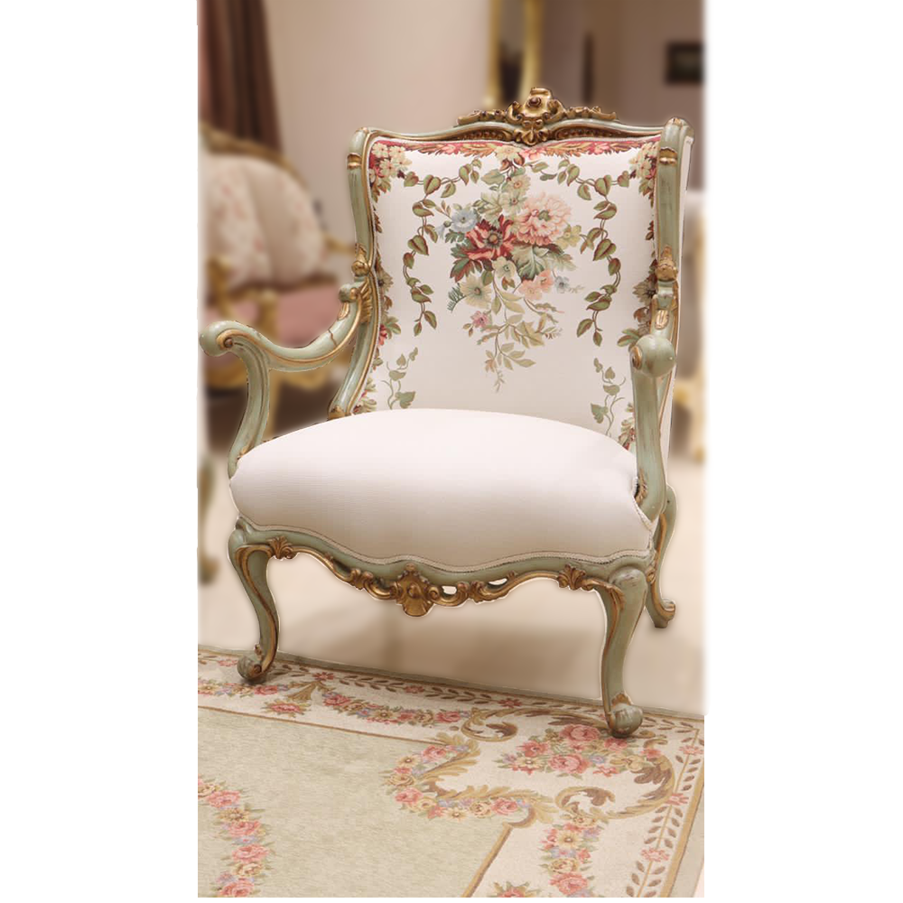 Handmade Caval White Chair | Mobilia Cleopatra 3 Living Chair