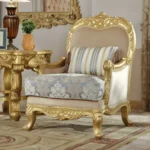 Metallic Bright Gold 3 PCs Sofa Set HD-2666 By Homey Design - Image 4