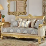 Metallic Bright Gold 3 PCs Sofa Set HD-2666 By Homey Design - Image 3