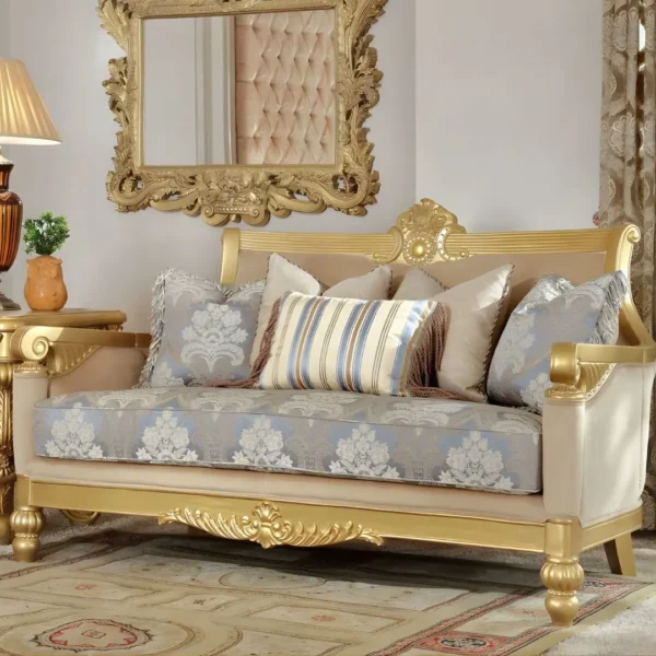 Metallic Bright Gold 3 PCs Sofa Set HD-2666 By Homey Design - Image 3