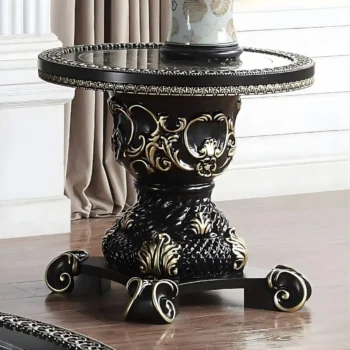 Ebony Black & Gold End Table HD-328B By Homey Design