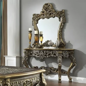Perfect Brown & Gold Victorian Console Table HD-905 BR By Homey Design |