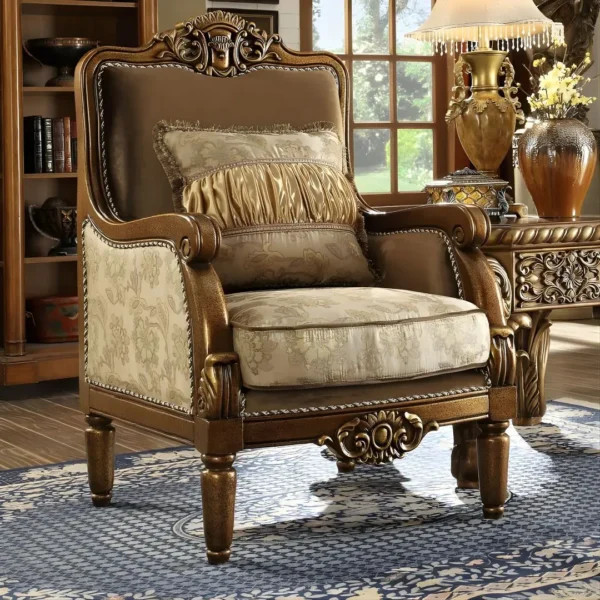 Metallic Antique Gold 3PC Sofa Set HD-610 By Homey Design - Image 5