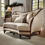 Antique Gold & Dark Oak Victorian 3PCs Sofa Set Traditional Homey Design HD-823 - Image 4