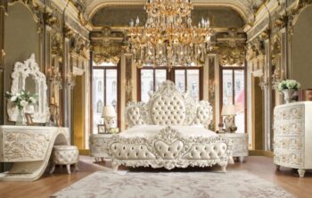White Luxury Bedroom Set HD-8030 By Homey Design |