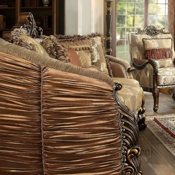 Metallic Gold Loveseat HD-1601 By Homey Design