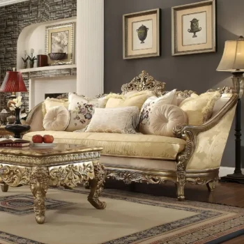 Metallic Bright Gold Sofa HD-2626 By Homey Design