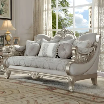 Metallic Silver Loveseat HD-2662 BY Homey Design
