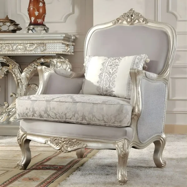Metallic Silver Victorian 3PCs Sofa Set HD-2662 BY Homey Design - Image 3