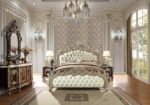 Metallic Silver Finish 5Pcs Bedroom Set HD-8017 By Homey Design