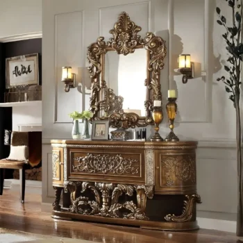 Gold & Brown Victorian Dresser HD-8018 By Homey Design
