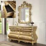 Gold Victorian  solid wood dresser HD-8016 By Homey Design