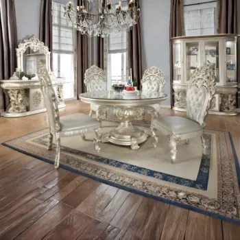 Silver Victorian 5 PC Dining Table Set HD-8088 By Homey Design