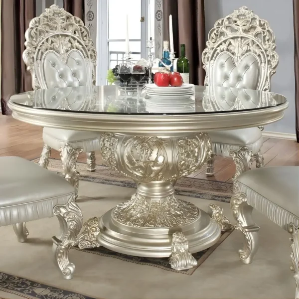 Silver Victorian 5 PC Dining Table Set HD-8088 By Homey Design - Image 2