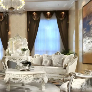 Plantation Cove White Victorian Coffee Table HD-8030 By Homey Design