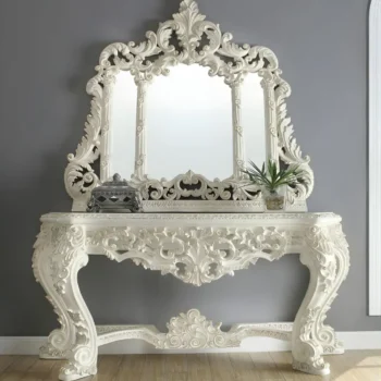 Plantation Cove White Victorian Console Table HD-8030 By Homey Design |