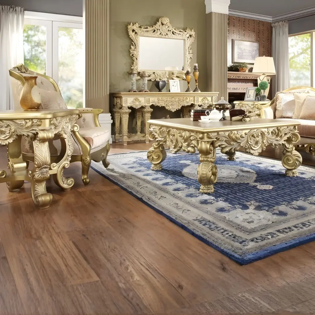Metallic Bright Gold 3Pcs Coffee Table Set Hd-8086 By Homey Design | Mobilia Cleopatra 3 Metallic Bright Gold 3PCs Coffee Table Set HD-8086 By Homey Design - Image 1