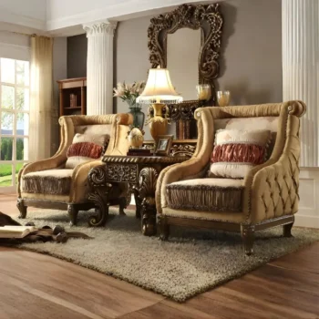 Luxury Van Dyke Brown Victorian Armchair Traditional Homey Design HD-458