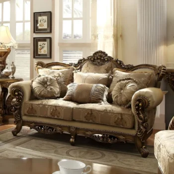 Met Ant Gold & Perfect Brown Loveseat HD-506 By Homey Design