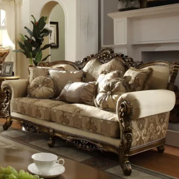 Met Ant Gold & Perfect Brown Sofa HD-506 By Homey Design