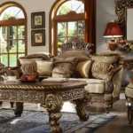 Metallic Antique Gold 3PC Sofa Set HD-610 By Homey Design - Image 4