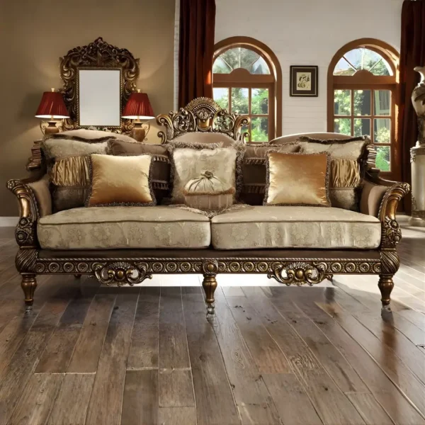 Metallic Antique Gold 3PC Sofa Set HD-610 By Homey Design - Image 2