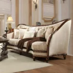 Antique Gold & Dark Oak Victorian 3PCs Sofa Set Traditional Homey Design HD-823 - Image 3