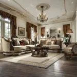 Homey Design Hd-1623 Traditional 3Pc Living Room Sofa Set In Luxury Beige Chenille Victorian