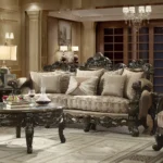 Victorian HD-2658 Homey Design Living Room 3Pc Sofa Set In Traditional Brown Cherry Finish - Image 3