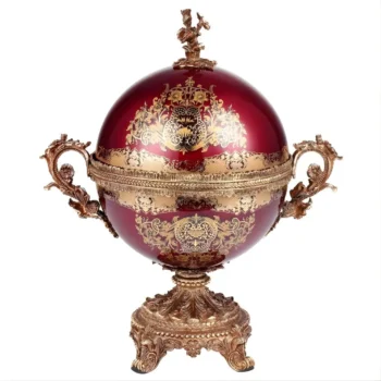 Bronze & Ruby Red Vase HD-6026 By Homey Design