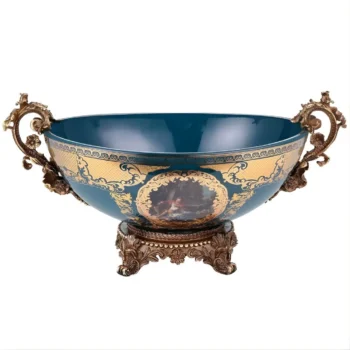 Bronze – Deep Aegean Blue-Gold Bowl HD-4005 By Homey Design