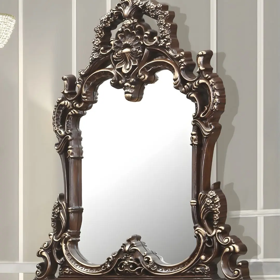 Cherry Walnut Mirror Hd-998C By Homey Design | Mobilia Cleopatra 3 Cherry Walnut Mirror HD-998C By Homey Design - Image 1