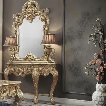 Champagne Victorian Console Table HD-998G By Homey Design