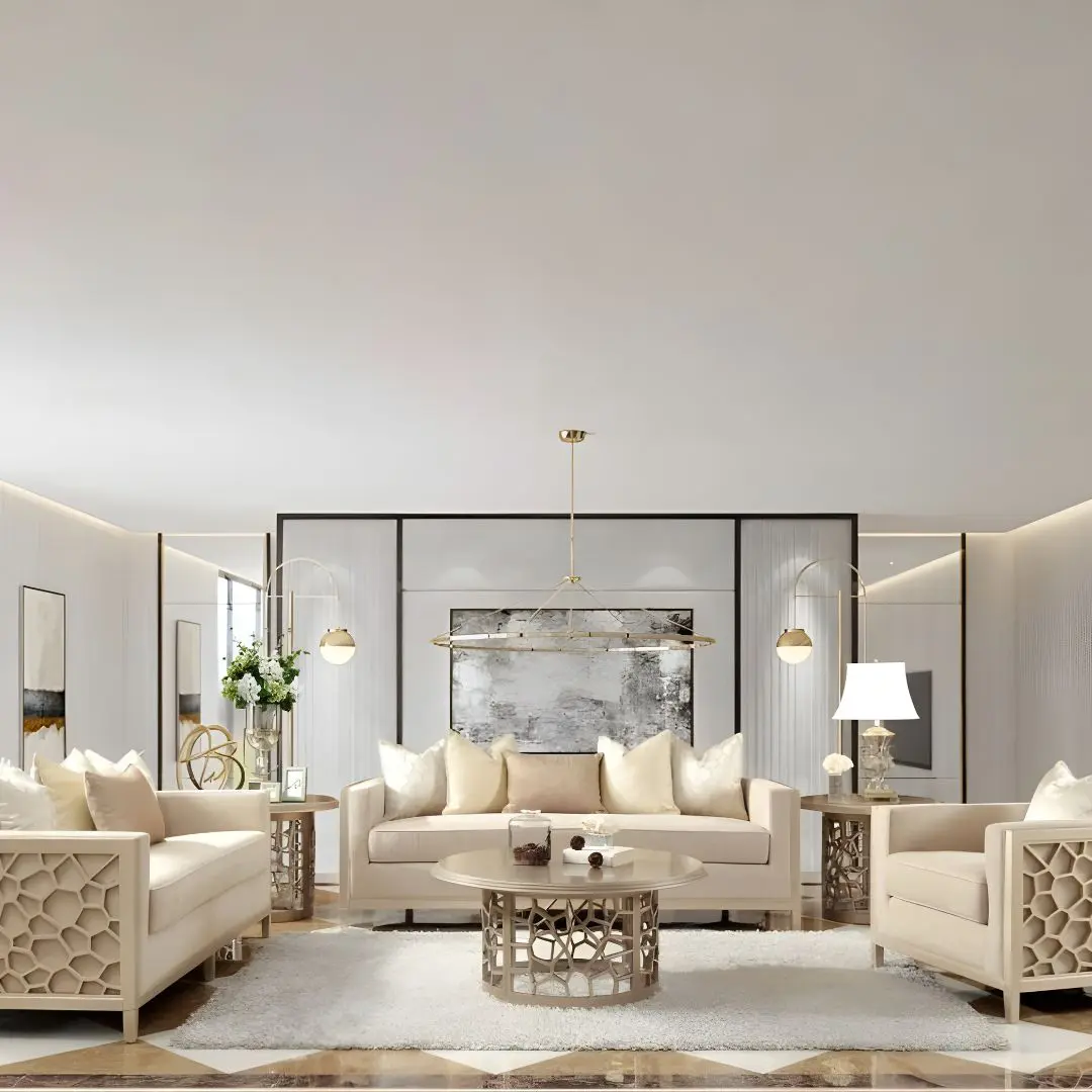 Hd-8911 Modern Beige Sofa Set 2 Pc By Homey Design | Mobilia Cleopatra 3 HD-8911 Modern Beige Sofa Set 2 PC by Homey Design - Image 1