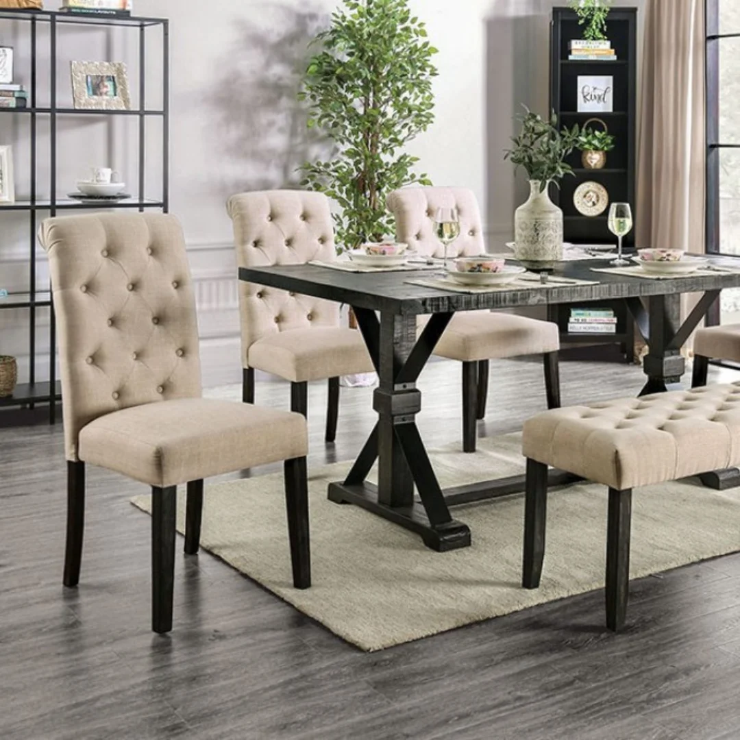 Alfred 7 Pc Dining Table Set Rustic By Furniture Of America | Mobilia Cleopatra 3 Alfred Dining Table CM3735T BY Furniture of America