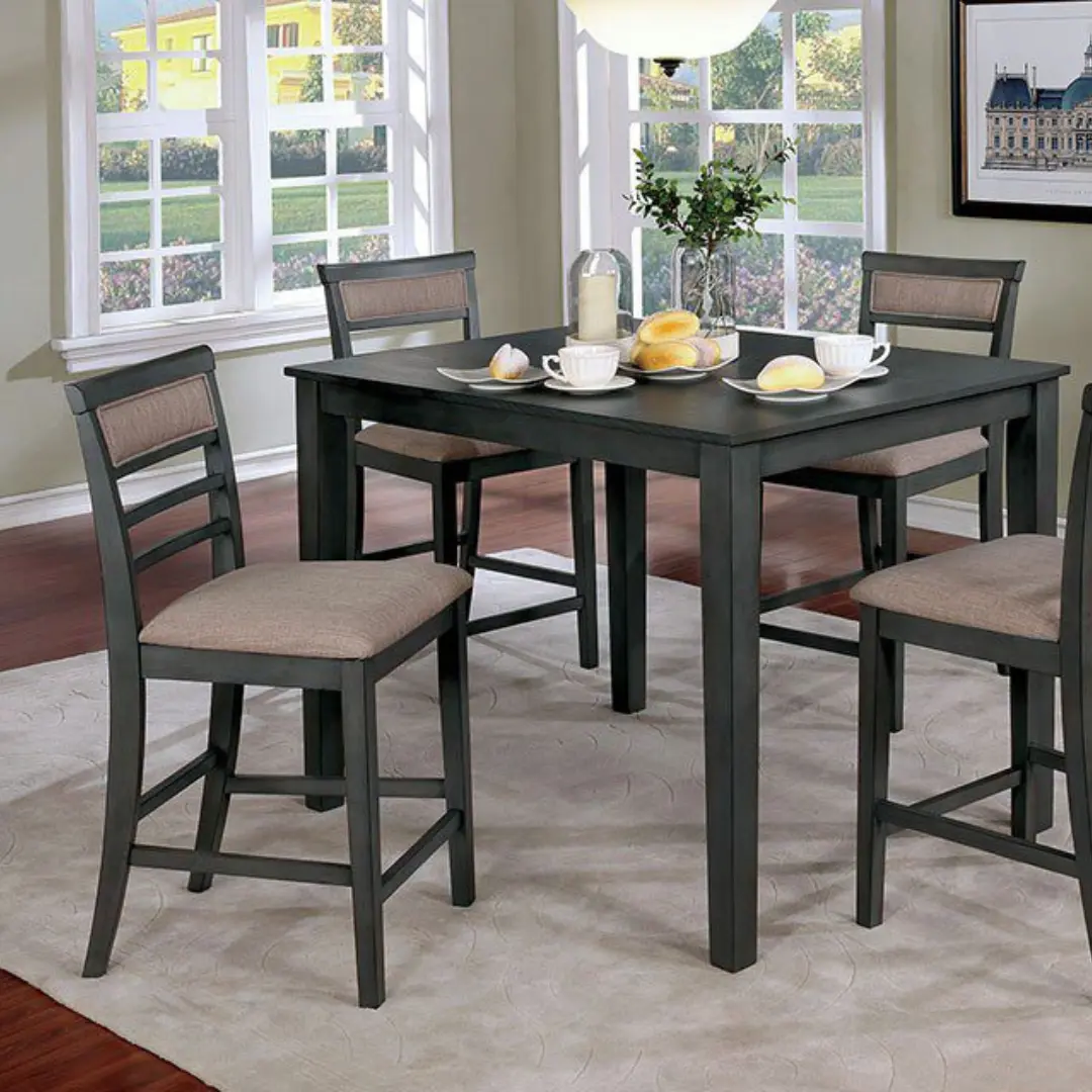 Fafnir 5 Pc. Counter Ht. Table Set Cm3607Pt-5Pk By Furniture Of America | Mobilia Cleopatra 3 Fafnir 5 Pc. Counter Ht. Table Set CM3607PT-5PK By Furniture of America