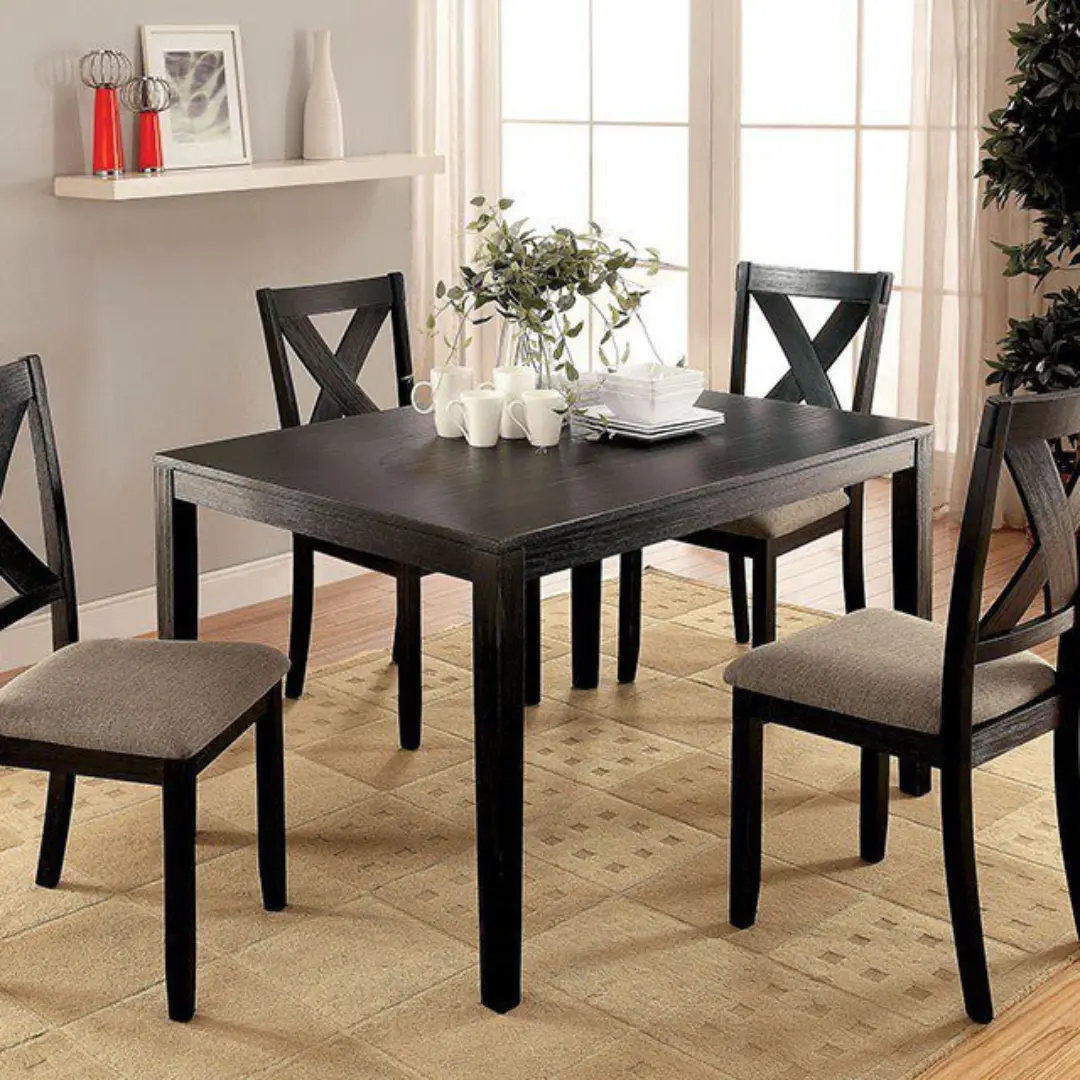 Glenham 5 Pc. Dining Table Set Cm3175T-5Pk By Furniture Of America | Mobilia Cleopatra 3 Glenham 5 PC. Dining Table Set CM3175T-5PK BY Furniture of America