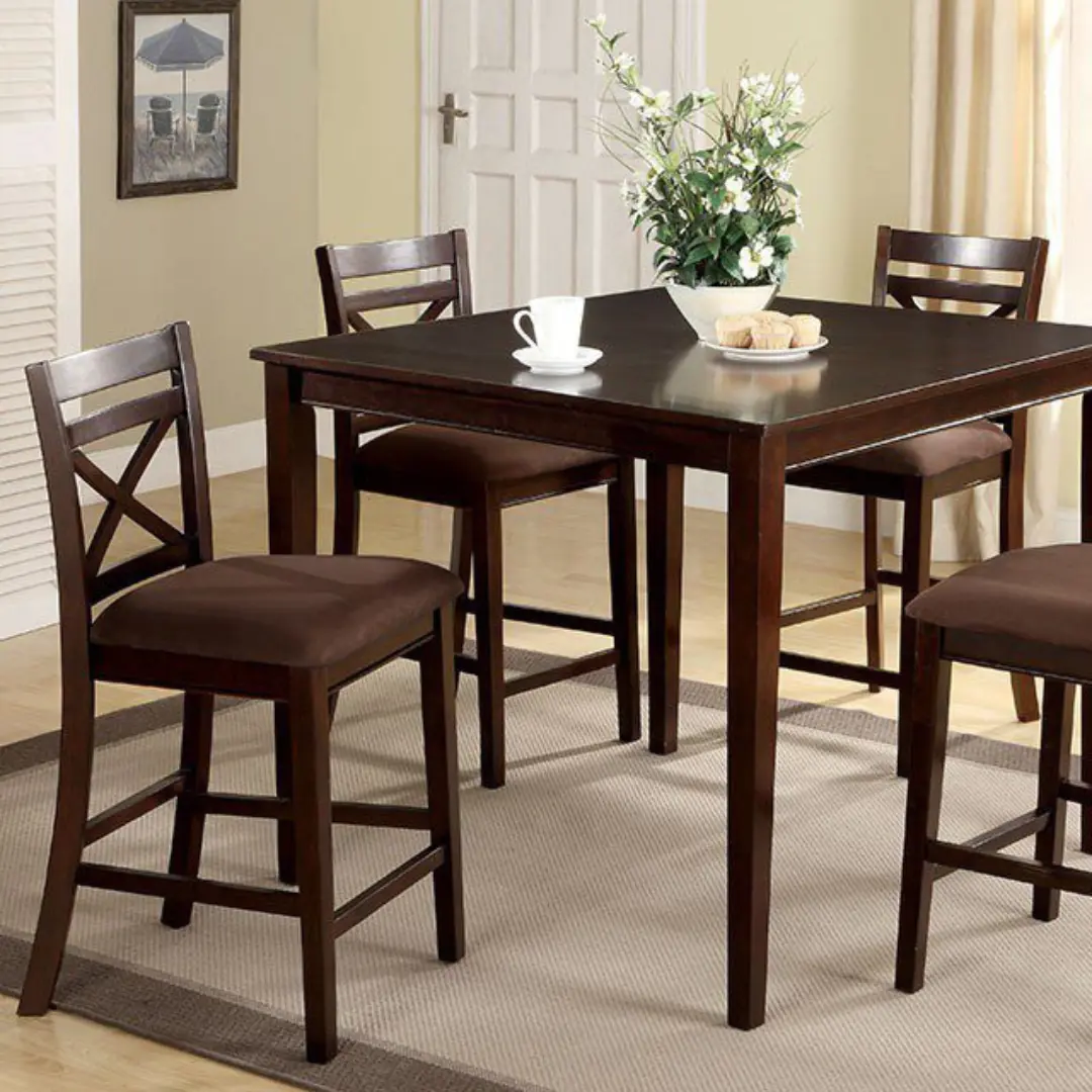 Weston 5 Pc. Counter Ht. Table Set Cm3400Pt-5Pk By Furniture Of America | Mobilia Cleopatra 3 Weston 5 Pc. Counter Ht. Table Set CM3400PT-5PK BY Furniture of America
