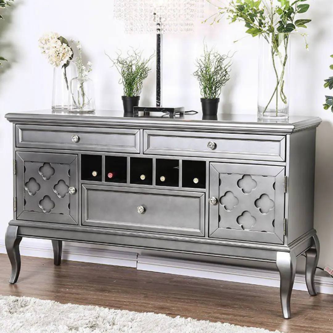 Amina Server Cm3219Gy-Sv By Furniture Of America | Mobilia Cleopatra 3 Amina Server CM3219GY-SV BY Furniture of America