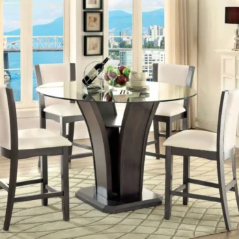 Manhattan Round Counter Ht. Table CM3710GY-PT BY Furniture of America