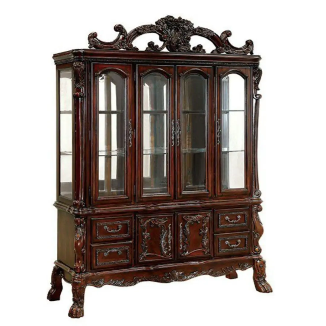 Medieve Hutch & Buffet Traditional Cherry By Furniture Of America | Mobilia Cleopatra 3 Medieve Hutch & Buffet CM3557CH-HB BY Furniture of America