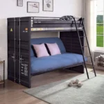 Lafray Twin Bunk w Futon Base FOA-BK652BK BY Furniture of America