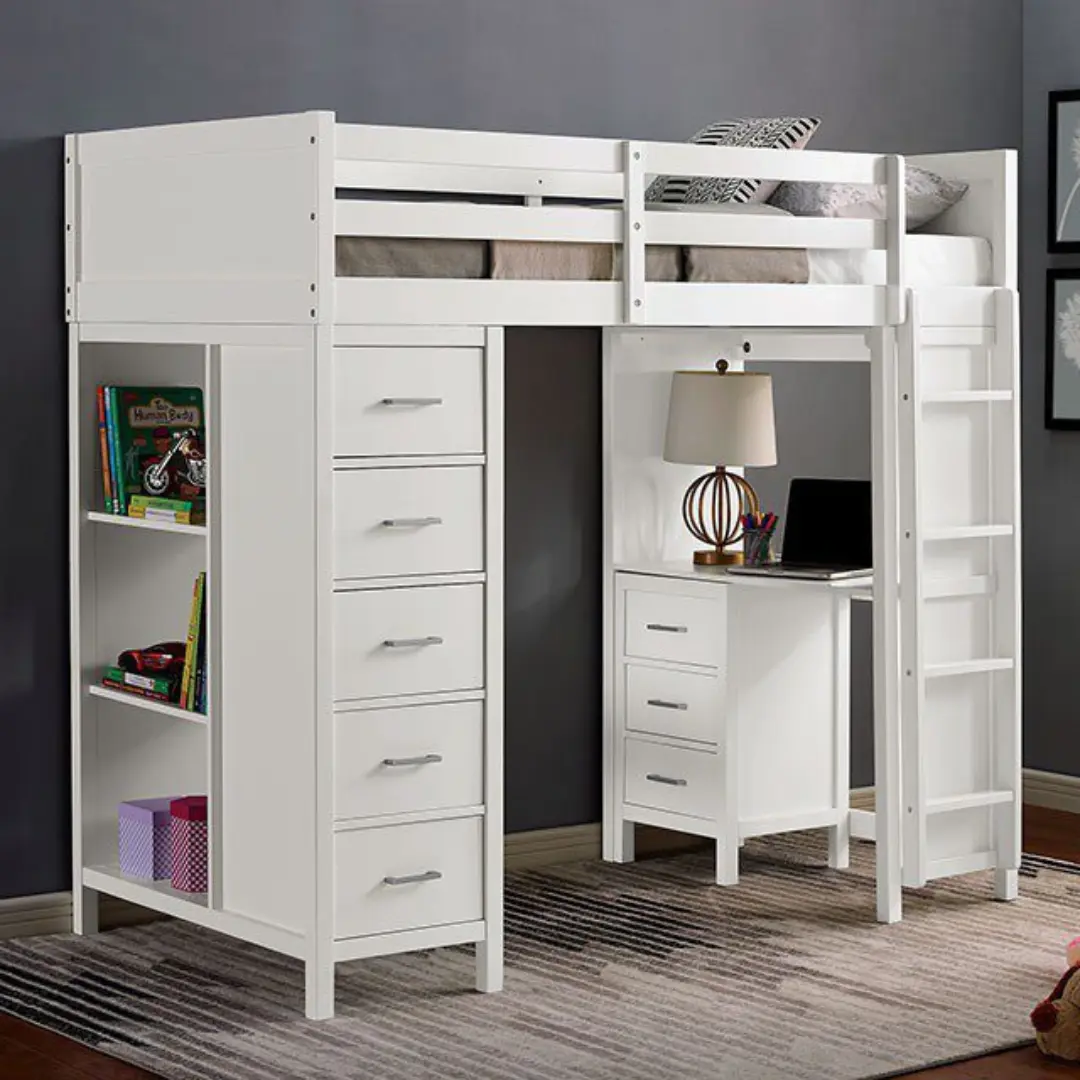 Cassidy Twin Loft Bed Cm-Bk970 By Furniture Of America | Mobilia Cleopatra 3 Cassidy Twin Loft Bed CM-BK970 BY Furniture of America