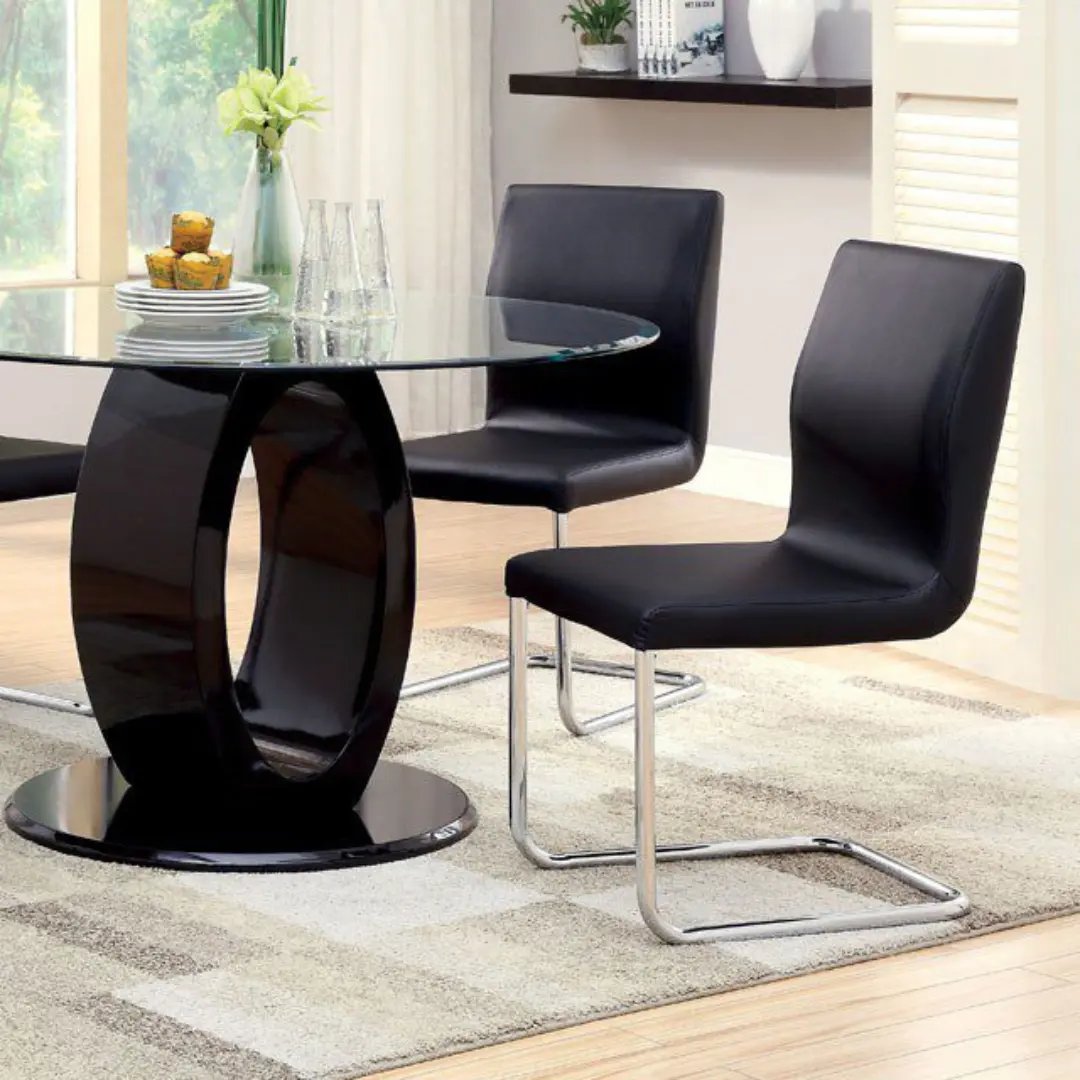 Lodia Dining Table Cm3825Bk-Rt By Furniture Of America | Mobilia Cleopatra 3 Lodia Dining Table CM3825BK-RT BY Furniture of America
