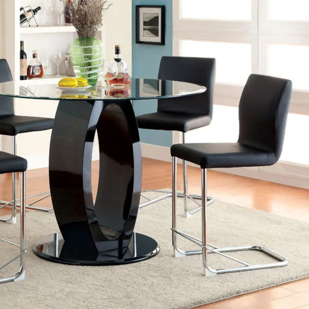 Lodia Round Counter Ht. Table Cm3825Bk-Rpt By Furniture Of America | Mobilia Cleopatra 3 Lodia Round Counter Ht. Table CM3825BK-RPT BY Furniture of America