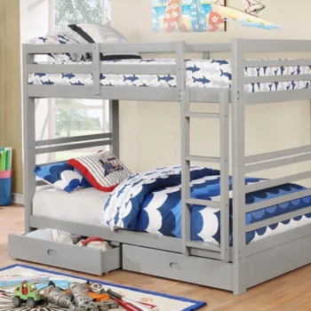 California TwinTwin Bunk Bed CM-BK588T-GY BY Furniture of America