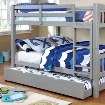 Cameron Full/Full Bunk Bed, Gray CM-BK929F-GY BY Furniture of America | Egyptian handmade furniture - Royal villa furniture - Dubai style furniture - Turkish classic furniture - Baroque luxury furniture - Victorian Furniture - Custom Made Furniture - Luxury Furniture