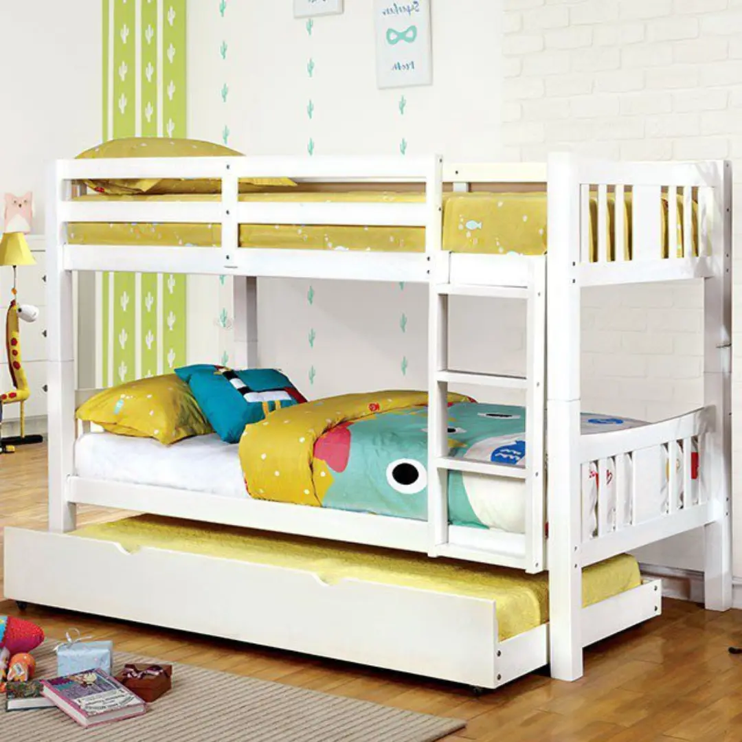 Cameron Twin/Twin Bunk Bed Cm-Bk929Wh By Furniture Of America | Mobilia Cleopatra 3 Cameron TwinTwin Bunk Bed CM-BK929WH BY Furniture of America